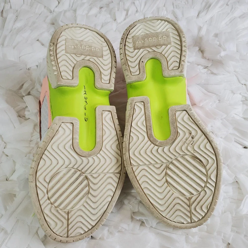 adidas Originals Women's Chunky Sneakers in White, Pink, Lime & Silver